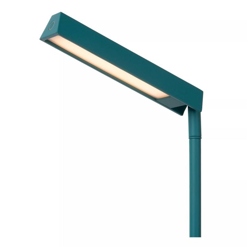 Lucide Stehlampe LAVALE – LED Leselampe mit Touchdimmer Türkis