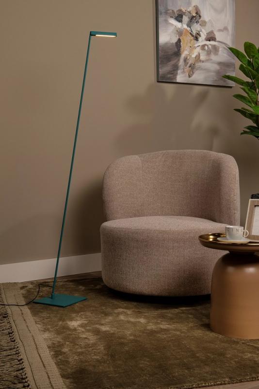 Lucide Stehlampe LAVALE – LED Leselampe mit Touchdimmer Türkis