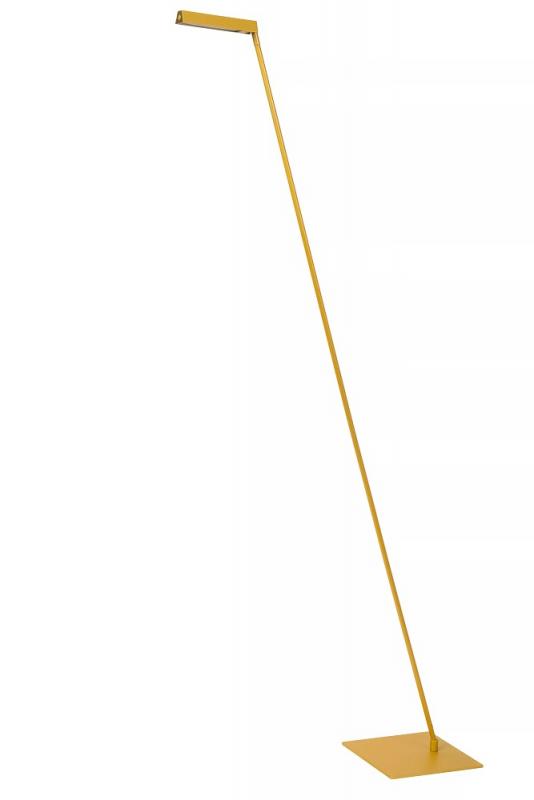 Lucide Stehlampe LAVALE – LED Leselampe mit Touchdimmer Ockergelb
