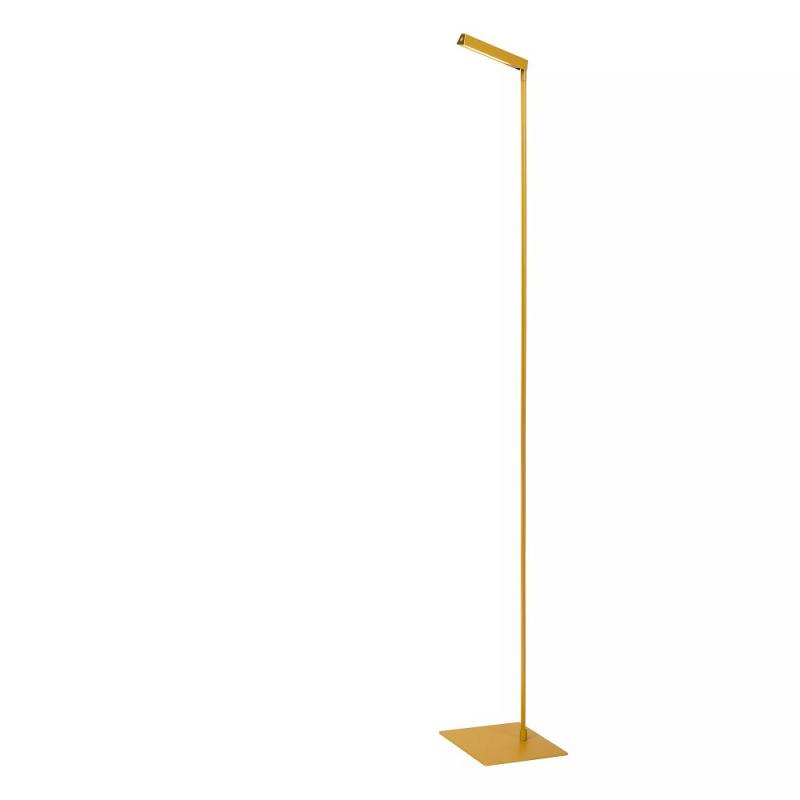 Lucide Stehlampe LAVALE – LED Leselampe mit Touchdimmer Ockergelb