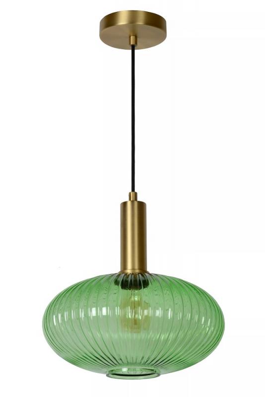 Lucide MALOTO Pendelleuchte Ø30 cm Amber Glas E27 dimmbar Retro
