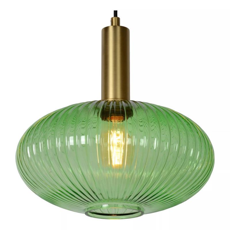 Lucide MALOTO Pendelleuchte Ø30 cm Amber Glas E27 dimmbar Retro
