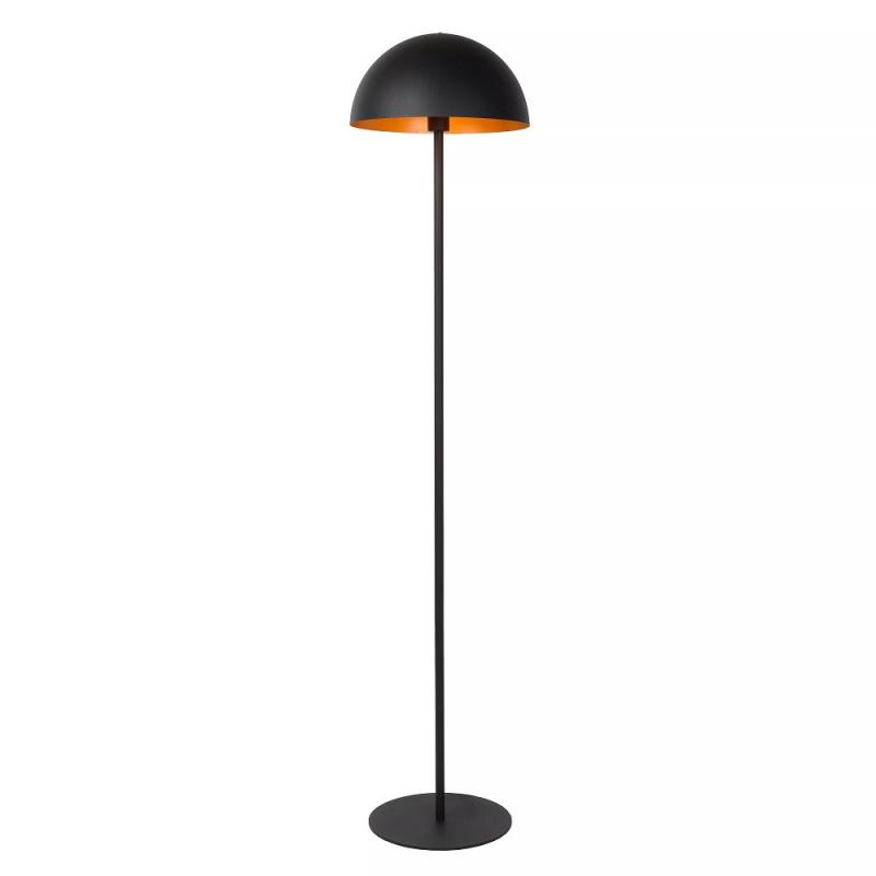 Lucide SIEMON Stehlampe Ø35cm E27 Schwarz Retro Design