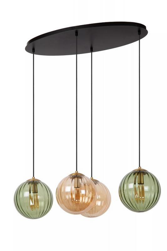 Lucide MONSARAZ Pendelleuchte 4xE27 Grün Glas höhenverstellbar dimmbar