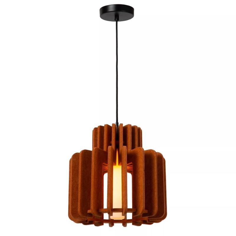 Lucide ROLLO Pendelleuchte 1xE27 Terrakotta Filz Japandi dimmbar höhenverstellbar Ø31cm