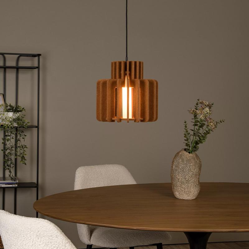 Lucide ROLLO Pendelleuchte 1xE27 Terrakotta Filz Japandi dimmbar höhenverstellbar Ø31cm