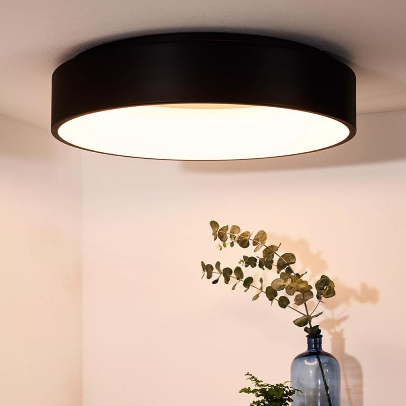Lucide TALOWE LED Deckenleuchte Ø60 cm Schwarz 3000K dimmbar 42W