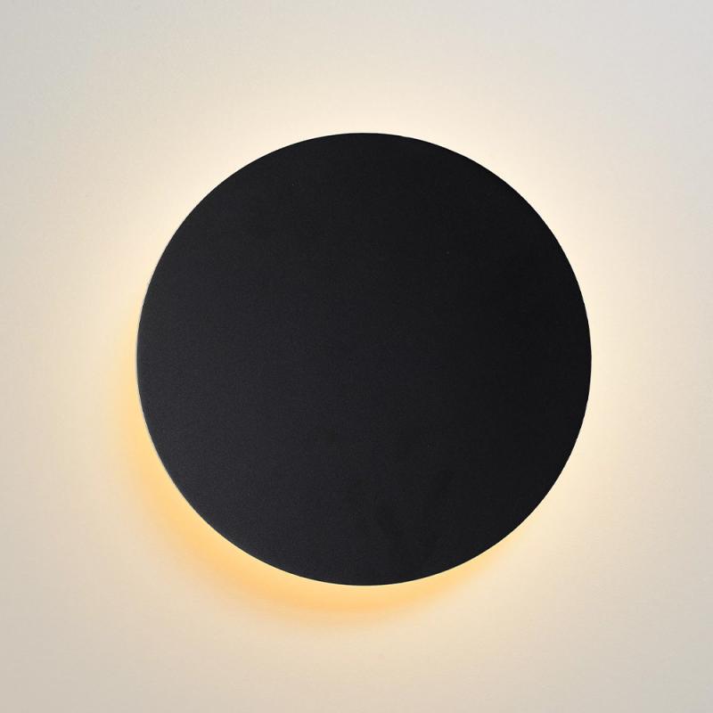 Lucide EKLYPS LED Wandleuchte Ø15 cm Schwarz 3000K 7W moderne Akzentlampe