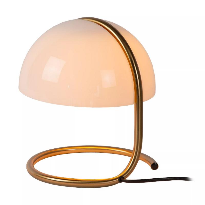 Lucide CATO Tischlampe Ø23,5cm E27 Weiß Retro Glas Metall