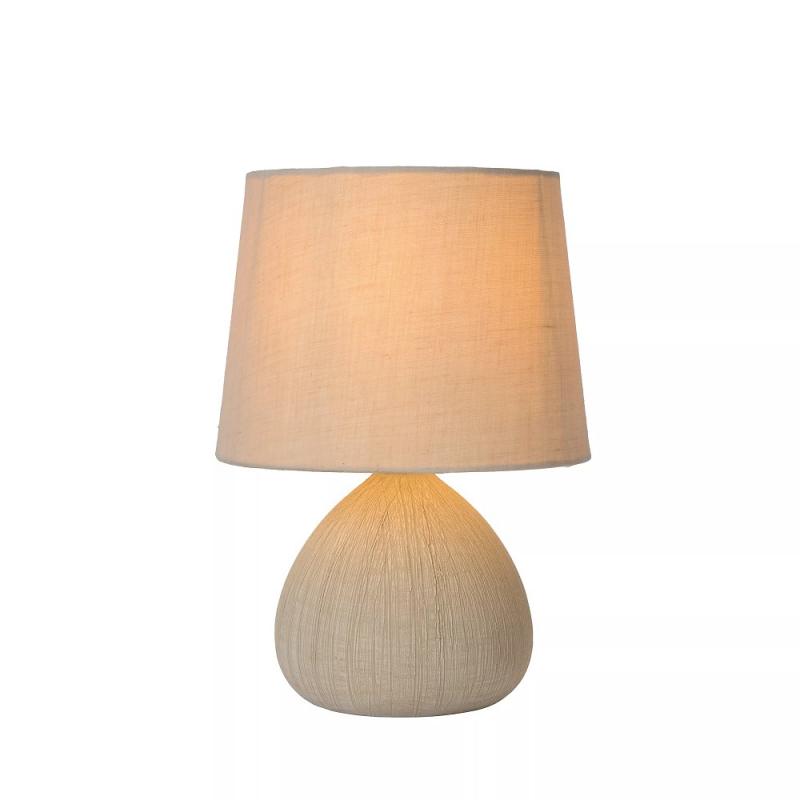 Lucide RAMZI Tischleuchte Ø18cm 1xE14 Beige Keramik Japandi