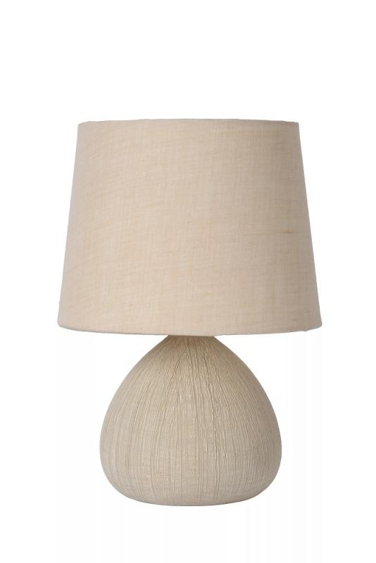Lucide RAMZI Tischleuchte Ø18cm 1xE14 Beige Keramik Japandi