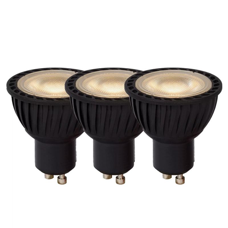  Lucide MR16 - Led Lampe - Ø 5 cm - LED Dim. - GU10 - 3x5W 3000K - Schwarz - Set von 3