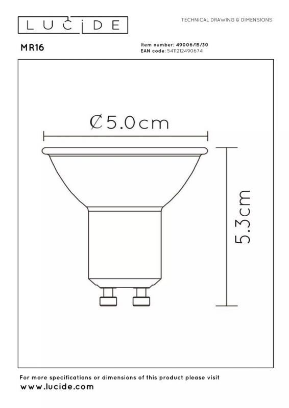  Lucide MR16 - Led Lampe - Ø 5 cm - LED Dim. - GU10 - 3x5W 3000K - Schwarz - Set von 3