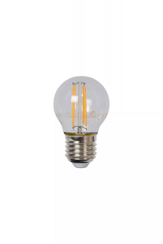 Lucide G45 LED Glühfadenlampe E27 Ø4,5 cm 4W 2700K dimmbar Transparent