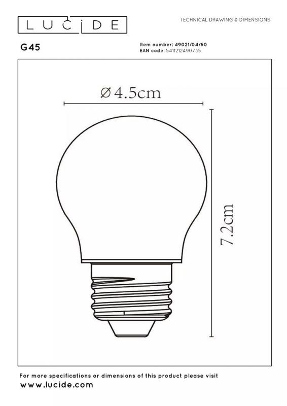Lucide G45 LED Glühfadenlampe E27 Ø4,5 cm 4W 2700K dimmbar Transparent