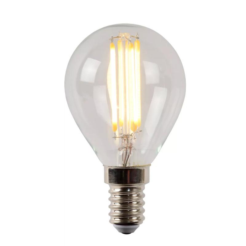 Lucide P45 LED Glühfadenlampe Ø4,5 cm E14 4W 2700K dimmbar Transparent