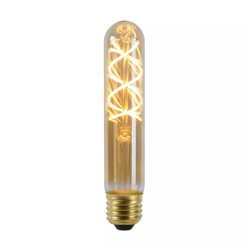 Lucide T32 LED Glühfadenlampe Ø3cm E27 4,9W 2200K Amber dimmbar Rohrform