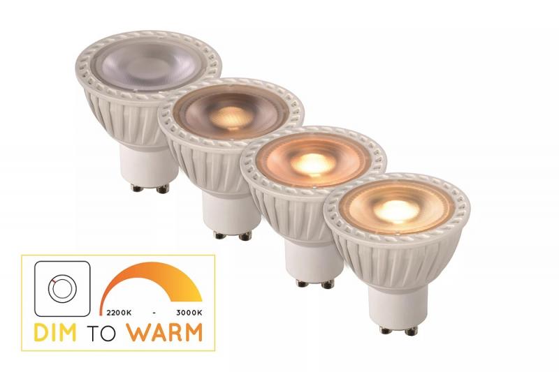  Lucide MR16 - Led Lampe - Ø 5 cm - LED Dim to warm - GU10 - 1x5W 2200K/3000K - Weiß