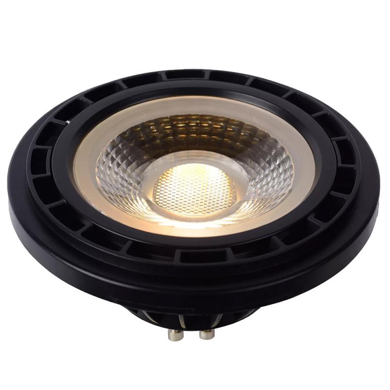 Lucide ES111 GU10 LED 12W 2200K–3000K 820 lm Dim-to-Warm Schwarz – leistungsstarkes LED-Leuchtmittel für stimmungsvolles Licht