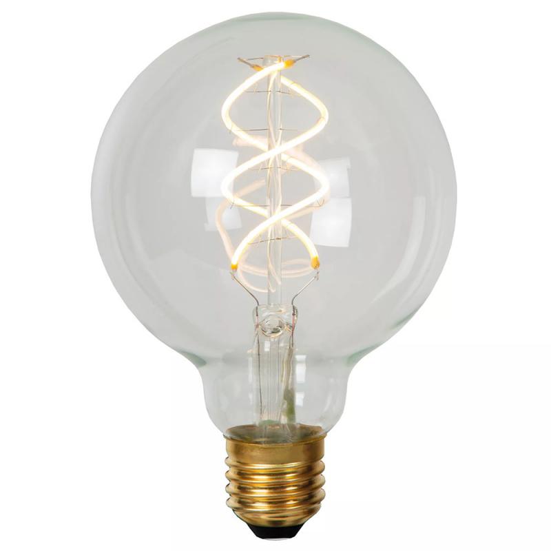 Lucide G95 LED Filamentlampe E27 4,9W 2700K Transparent
