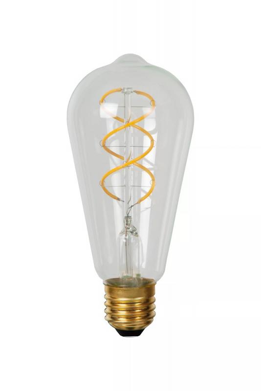 LUCIDE ST64 E27 4,9W wie 40W – 450lm 2700K Warmweiß dimmbar transparent