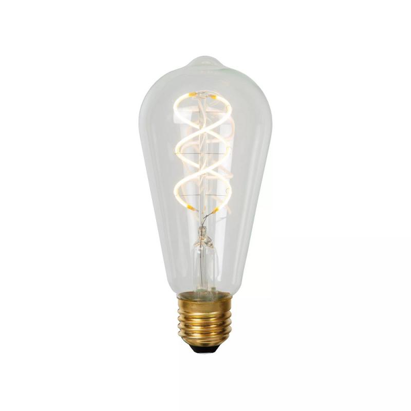 LUCIDE ST64 E27 4,9W wie 40W – 450lm 2700K Warmweiß dimmbar transparent