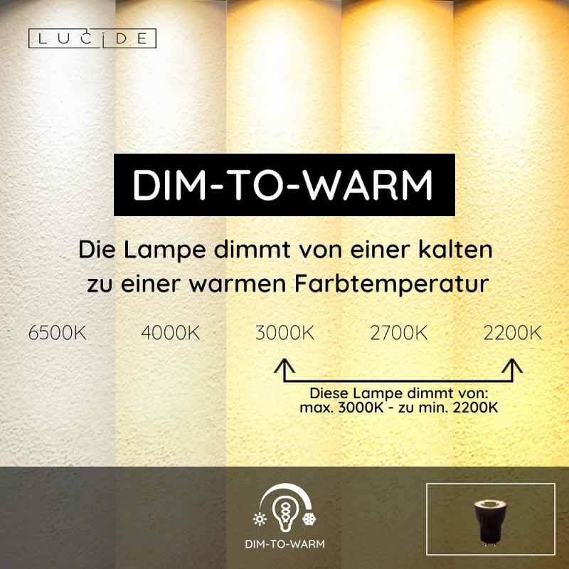  Lucide MR11 - Led Lampe - Ø 3,5 cm - LED Dim to warm - GU10 (MR11) - 1x4W 2200K/3000K - Schwarz  CRI 95