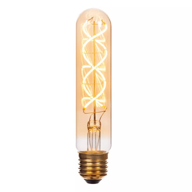 Lucide T32 E27 LED Filament 4,9W 2200K 410 lm 3-StepDim Amber mit Memory – kompakte Vintage-Glühfadenlampe