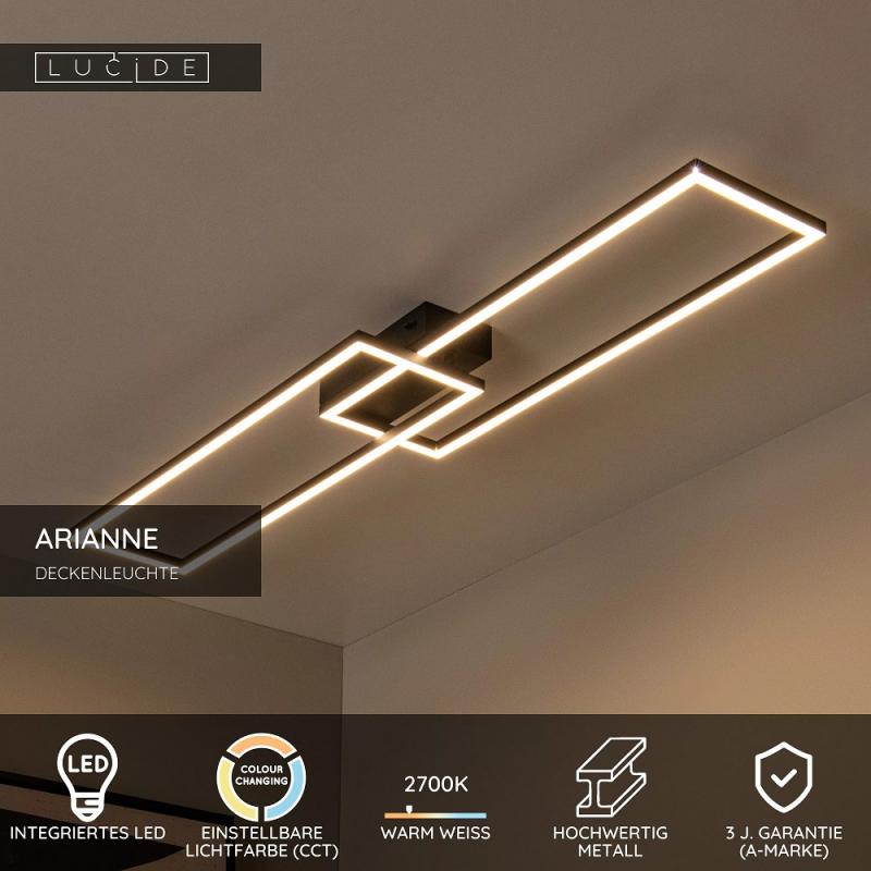 Lucide ARIANNE LED Deckenleuchte CCT 23W Schwarz