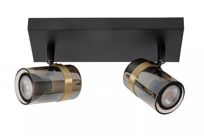 Lucide UPTON Deckenstrahler 2xGU10 Rauchglas Grau dreh und schwenkbar