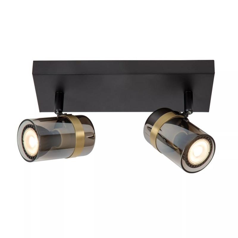 Lucide UPTON Deckenstrahler 2xGU10 Rauchglas Grau dreh und schwenkbar