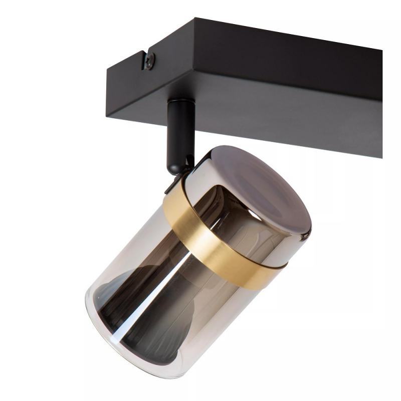 Lucide UPTON Deckenstrahler 2xGU10 Rauchglas Grau dreh und schwenkbar