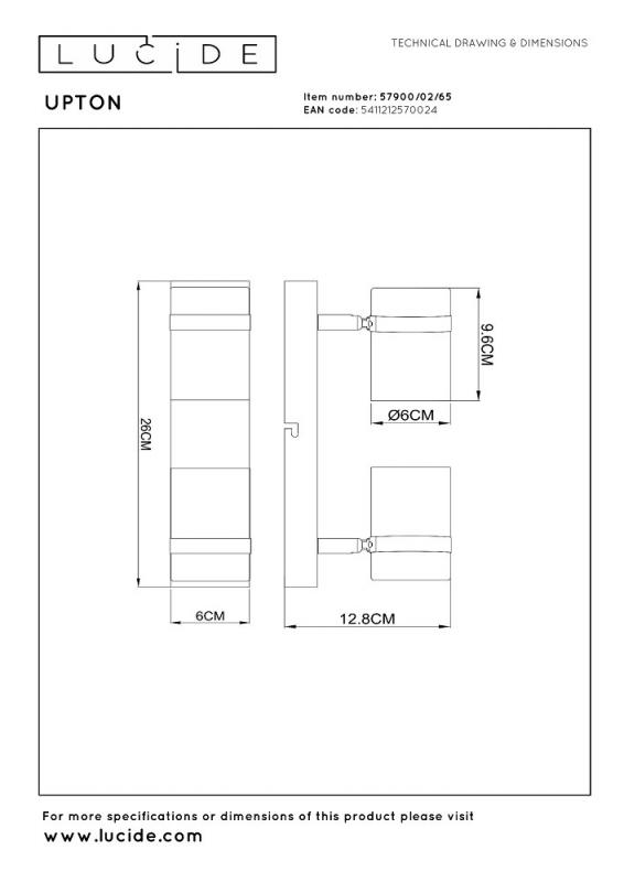 Lucide UPTON Deckenstrahler 2xGU10 Rauchglas Grau dreh und schwenkbar