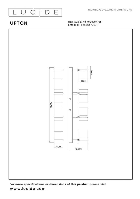 Lucide Deckenleuchte Upton 4-flammig aus Rauchglas dreh- und schwenkbar für 4 x GU10 Leuchtmittel