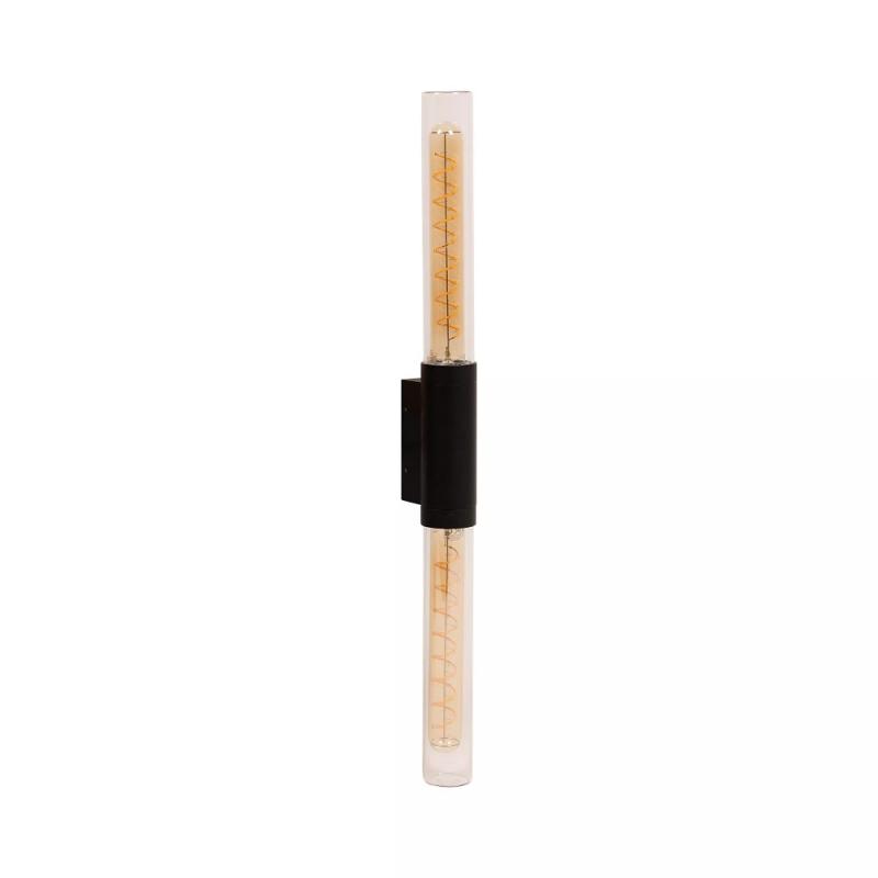 Lucide PILAR Wandleuchte Innen/Außen Schwarz E27 2x IP54 Glas Essential