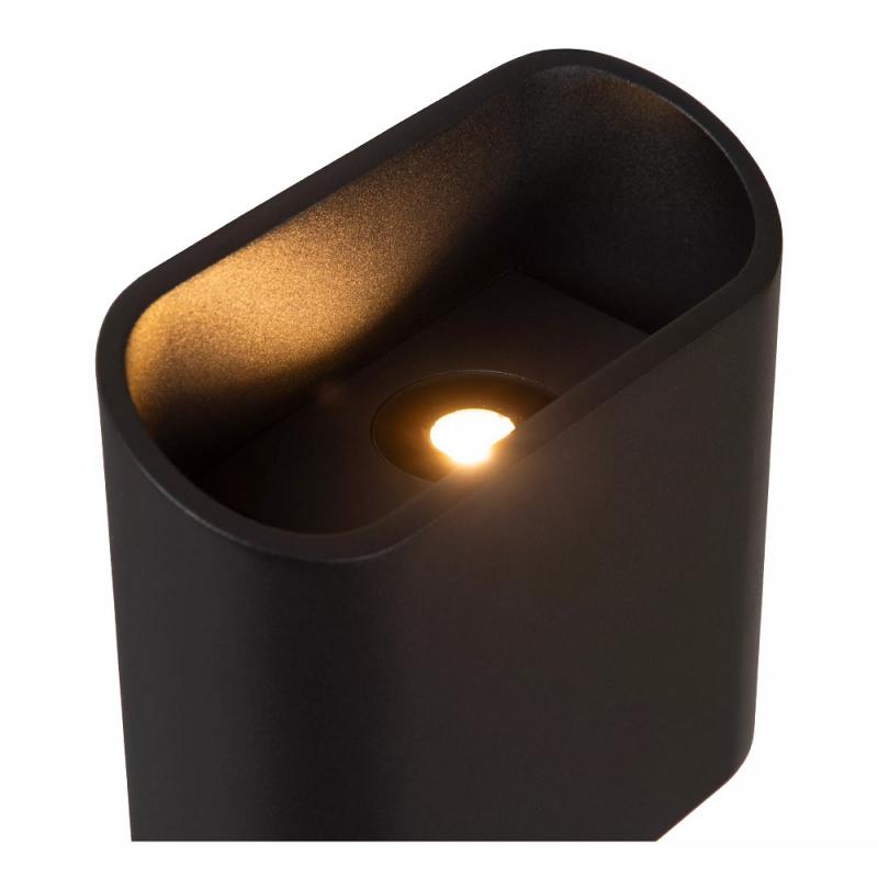 Lucide ATILA LED Wandleuchte IP65 Schwarz – 2x5W 2700K Up & Down