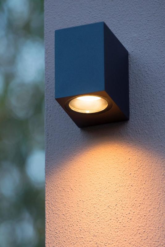 Lucide ZARO - Wandstrahler / Wandleuchte Innen/Außen - 1xGU10 - IP44 - Schwarz