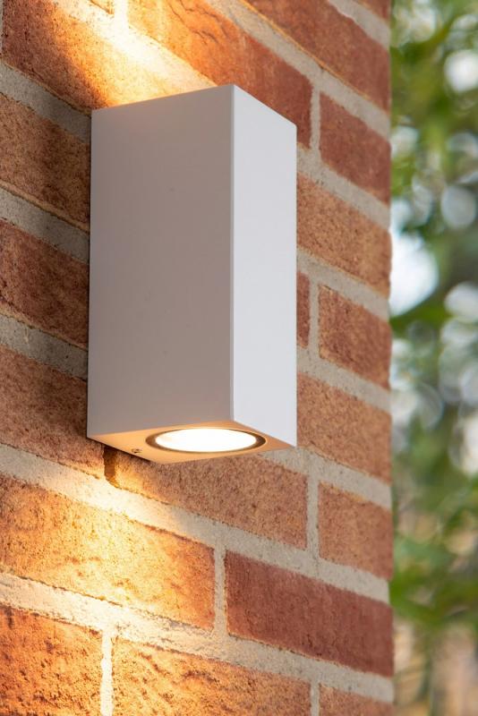 Lucide ZARO – Wandstrahler / Wandleuchte Innen & Außen – 2x GU10 – IP65 – Weiß