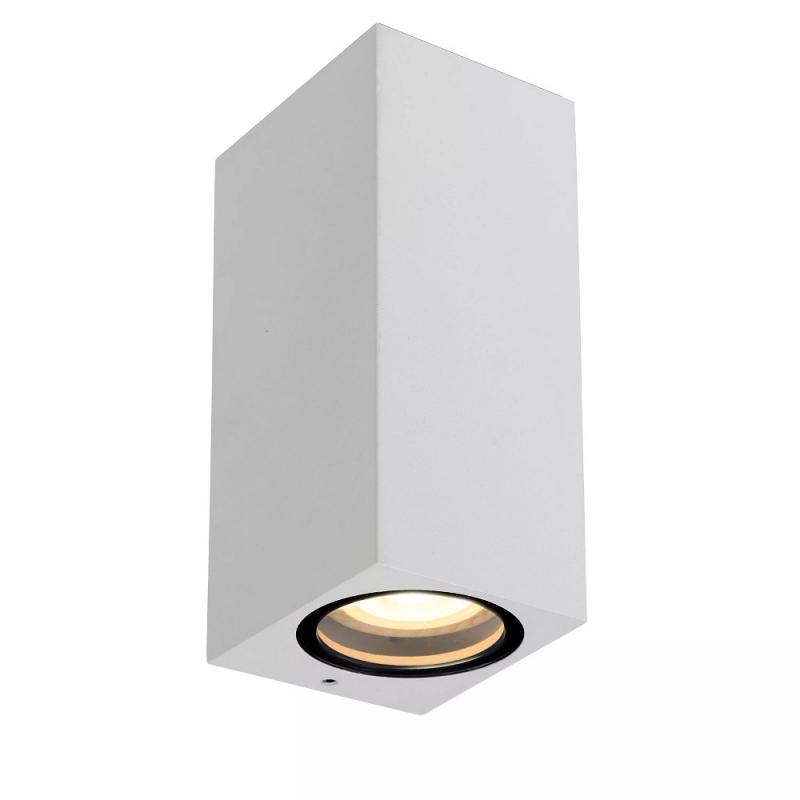Lucide ZARO – Wandstrahler / Wandleuchte Innen & Außen – 2x GU10 – IP65 – Weiß