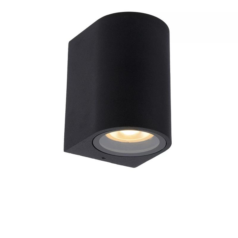 Lucide ZARO – Wandstrahler / Wandleuchte Innen & Außen – 1x GU10 – IP44 – Schwarz