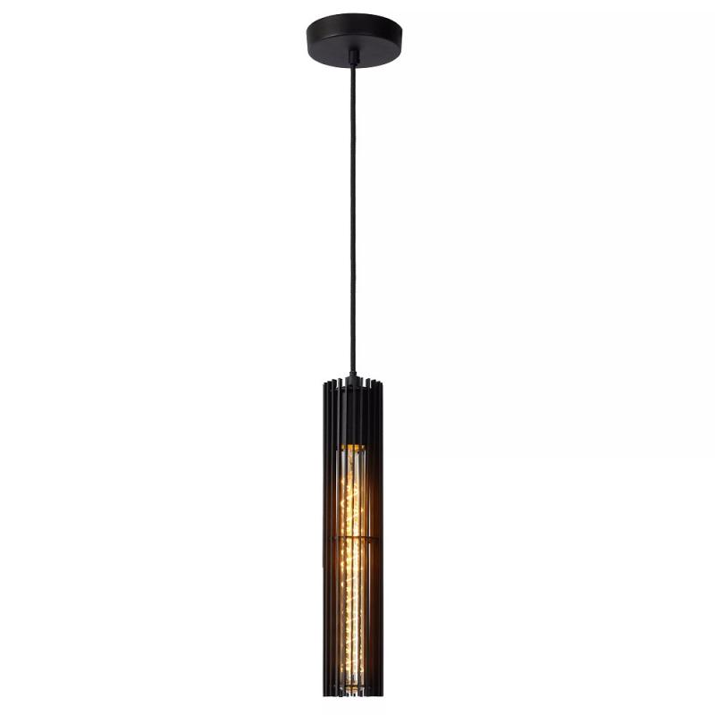 Lucide LIONEL Pendelleuchte 1xE27 Schwarz Metall modern dimmbar höhenverstellbar