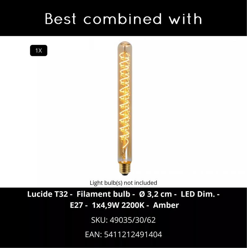 Lucide LIONEL Pendelleuchte 1xE27 Schwarz Metall modern dimmbar höhenverstellbar