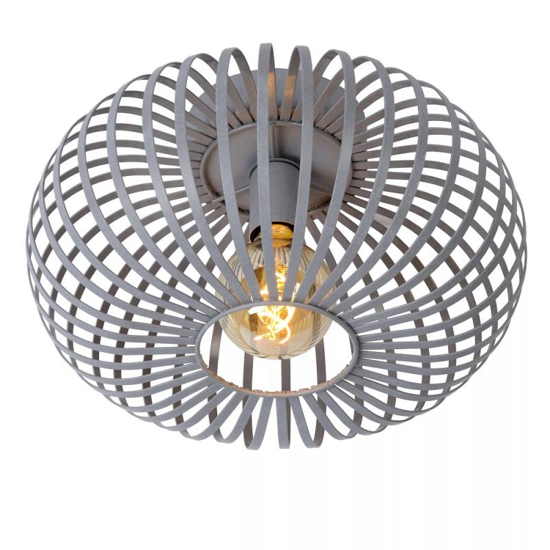 Lucide MANUELA Deckenleuchte Ø39,5 cm 1xE27 Grau Metall Industrial Käfig