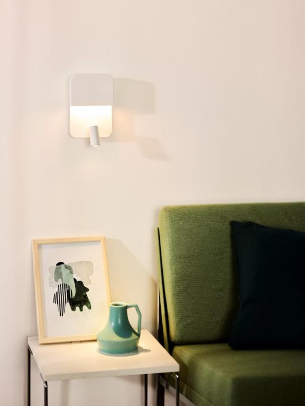 Lucide BOXER Bettleuchte / Wandleuchte LED 3000K Weiß mit USB-Ladepunkt