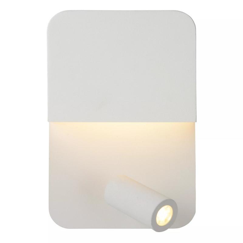 Lucide BOXER Bettleuchte / Wandleuchte LED 3000K Weiß mit USB-Ladepunkt