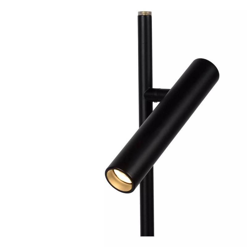 Lucide PHILON Stehlampe mit Leselampe LED Ø23cm 4,5W 3000K Schwarz dimmbar Touch