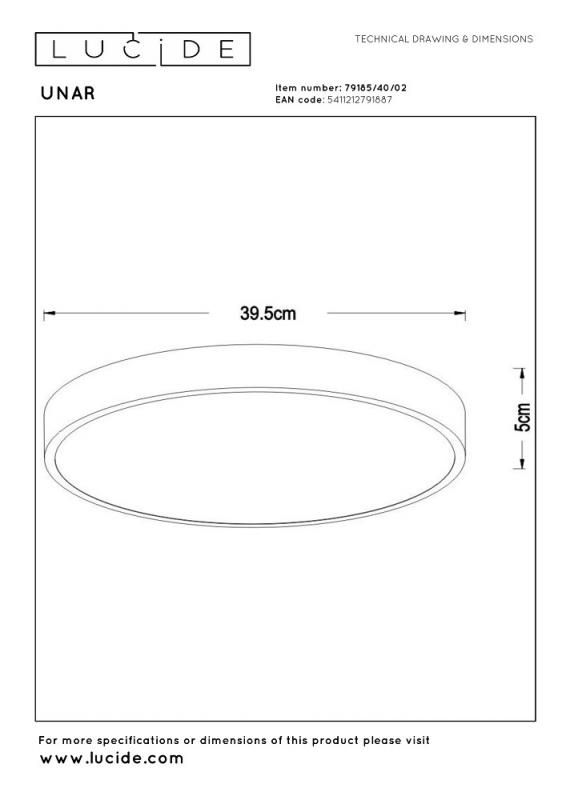 Lucide UNAR - LED Deckenleuchte Ø 39,5 cm 3-StepDim 2700K Mattes Gold / Messing