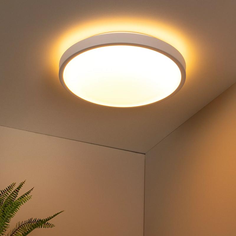Lucide DASHER - Deckenleuchte Badezimmer - Ø 41 cm - LED - 1x24W 2700K - IP44 - Bewegungssensor - Weiß