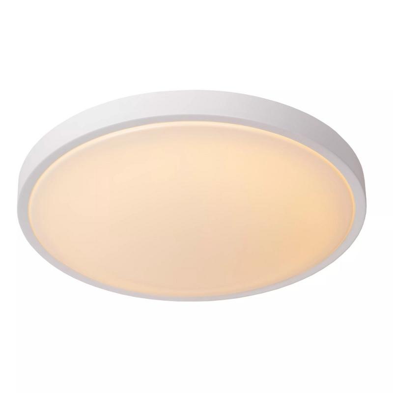 Lucide DASHER - Deckenleuchte Badezimmer - Ø 41 cm - LED - 1x24W 2700K - IP44 - Bewegungssensor - Weiß