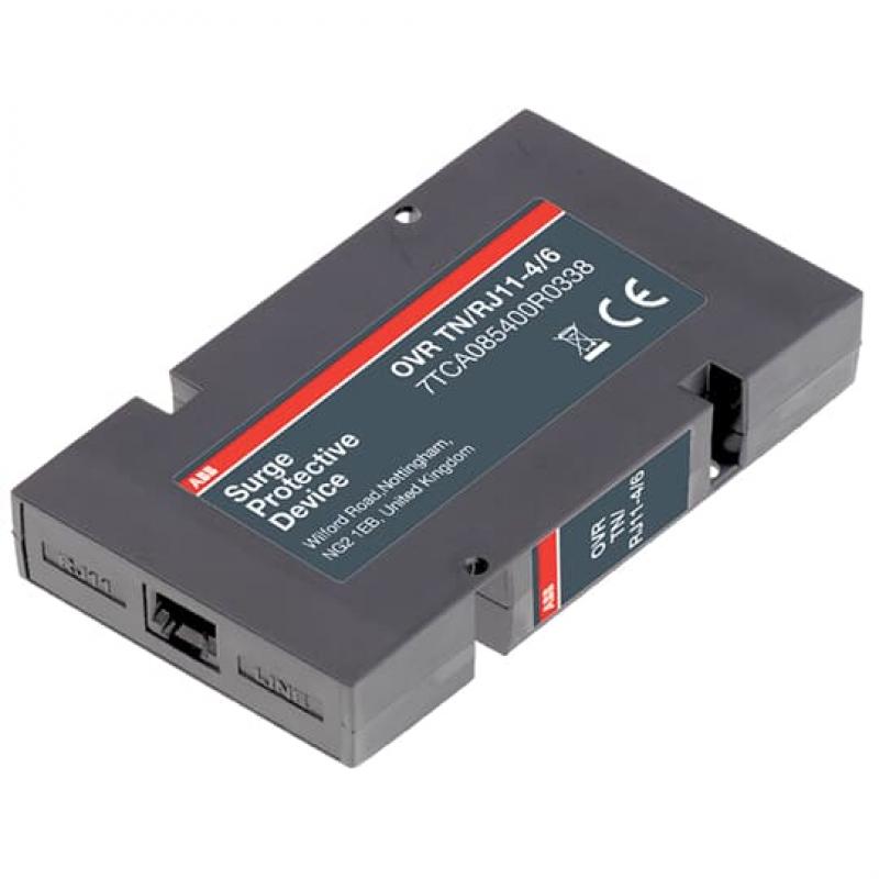 ABB OVR TN/RJ11-4/6 Überspannungsabl. Telekommunikation RJ11 4/6 Zwischenstecker mit 2 RJ11 Buchsen